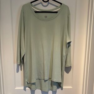 Isaac Mizrahi Essentials Live 100% cotton boatneck three quarter sleeve tunic